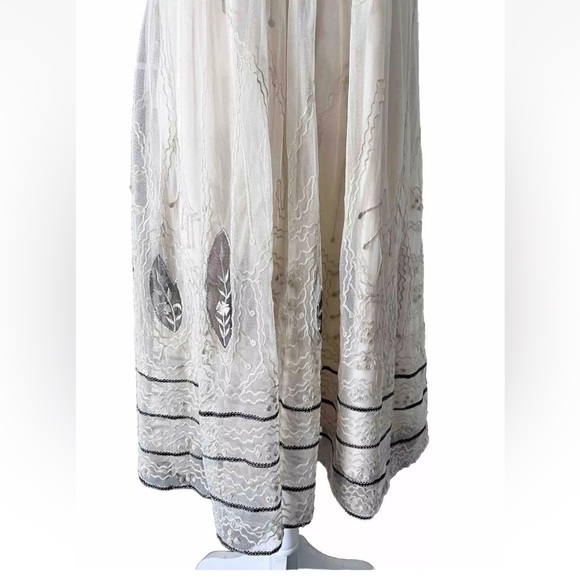 Sundance Women's Mesh  Ivory Lace Embroidered Dress Sleeveless Boho Size 8 - Picture 6 of 12